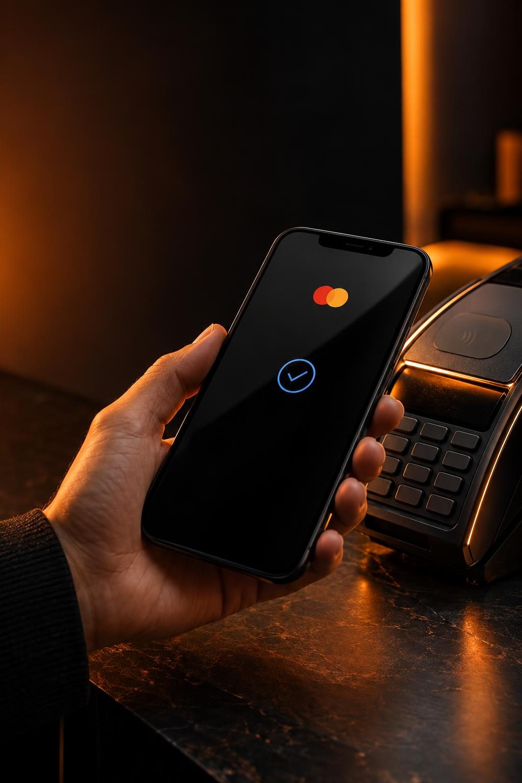 Exemplo ilustrativo do aplicativo Pay com cartão e benefícios
